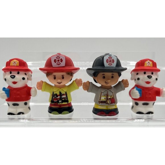Fisher Price Little People Firefighter Girl Boy Dog Dalmatian lot of 5 Mattel - Picture 2 of 16